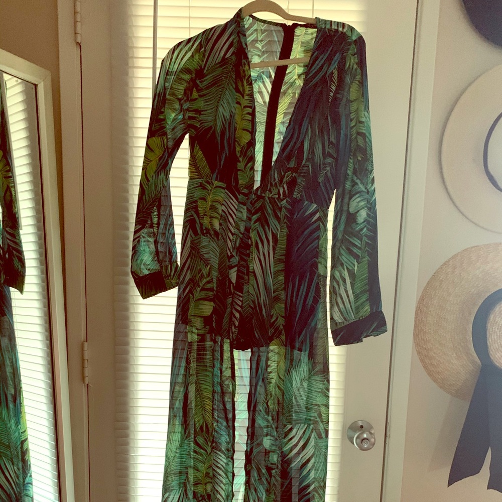 Tropical print romper